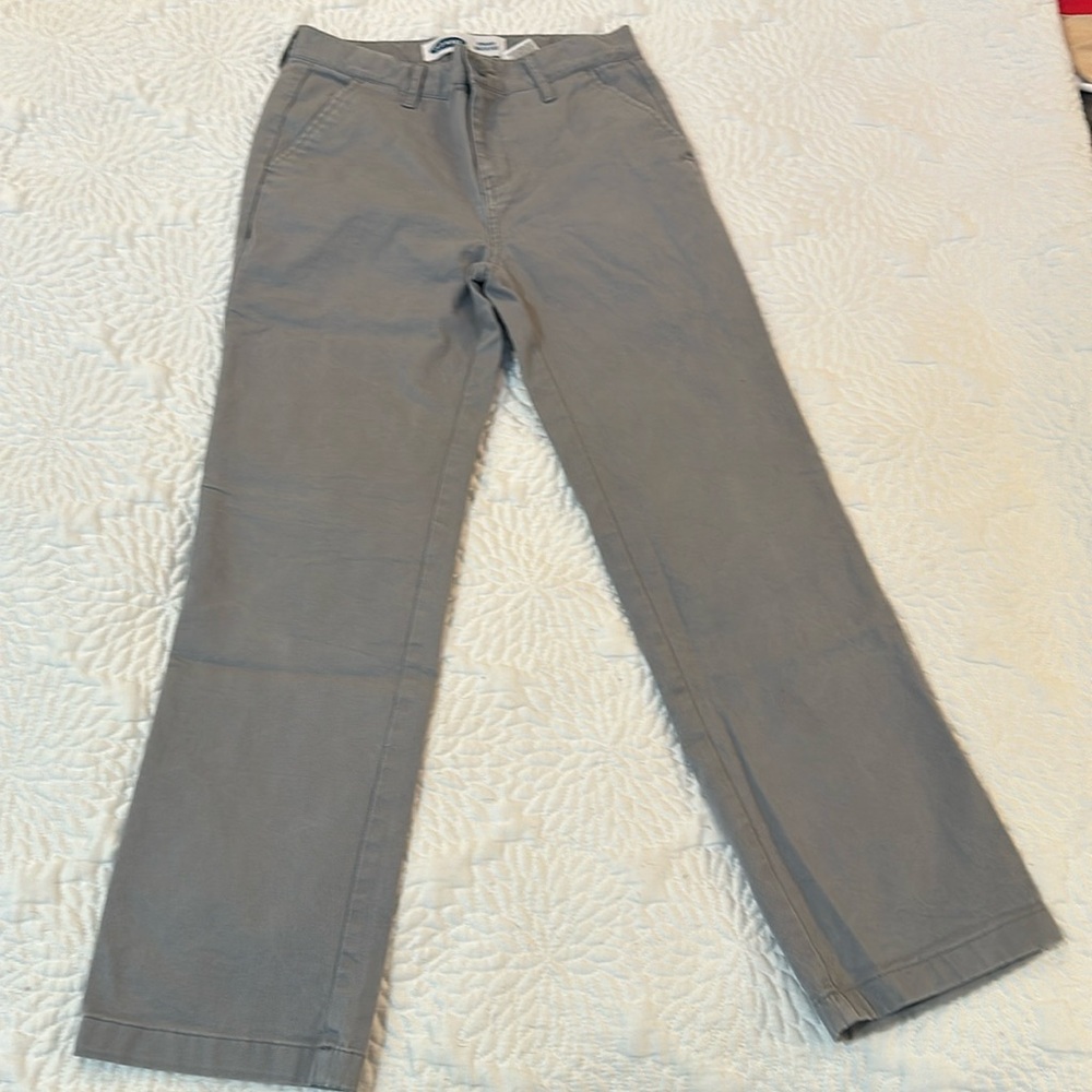 Old Navy Boy’s Straight Leg Uniform Pants size 10 Gray casual chino adjustable
